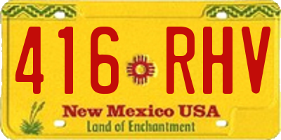 NM license plate 416RHV