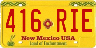 NM license plate 416RIE