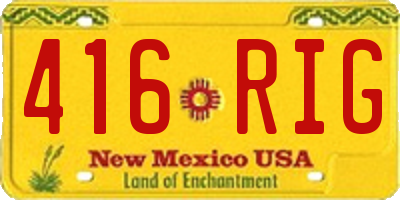 NM license plate 416RIG