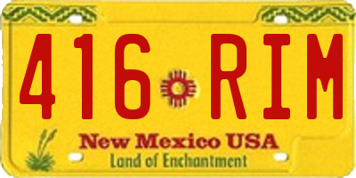 NM license plate 416RIM