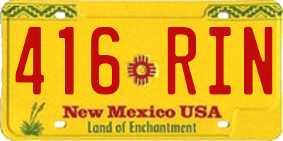 NM license plate 416RIN