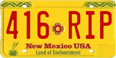 NM license plate 416RIP