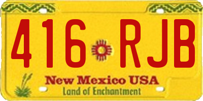 NM license plate 416RJB
