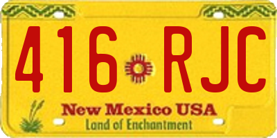 NM license plate 416RJC