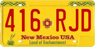 NM license plate 416RJD