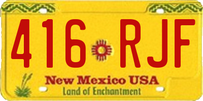 NM license plate 416RJF