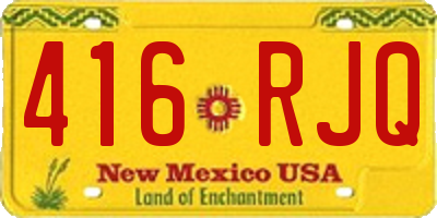 NM license plate 416RJQ