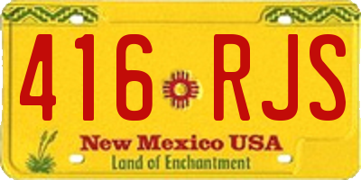 NM license plate 416RJS