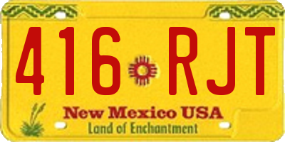 NM license plate 416RJT