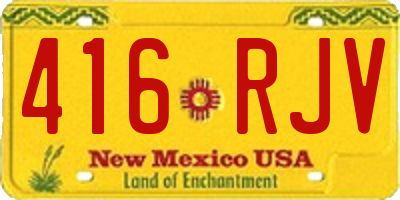 NM license plate 416RJV