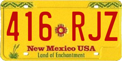 NM license plate 416RJZ