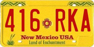 NM license plate 416RKA