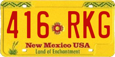 NM license plate 416RKG