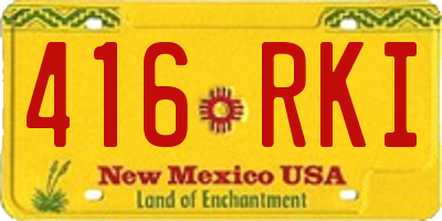 NM license plate 416RKI