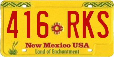 NM license plate 416RKS