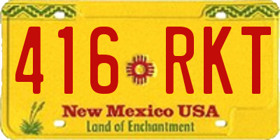 NM license plate 416RKT