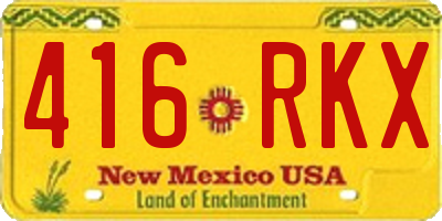 NM license plate 416RKX
