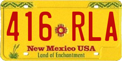 NM license plate 416RLA