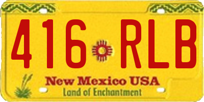 NM license plate 416RLB