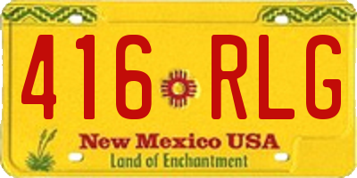 NM license plate 416RLG