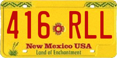 NM license plate 416RLL