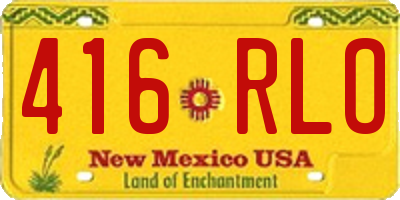 NM license plate 416RLO
