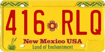 NM license plate 416RLQ