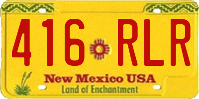 NM license plate 416RLR