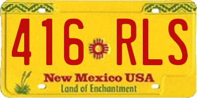 NM license plate 416RLS