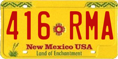 NM license plate 416RMA
