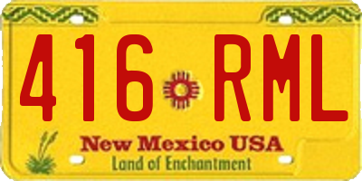 NM license plate 416RML