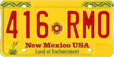 NM license plate 416RMO