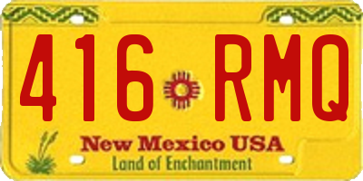 NM license plate 416RMQ