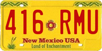 NM license plate 416RMU