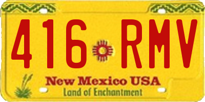NM license plate 416RMV