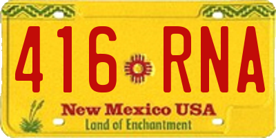 NM license plate 416RNA