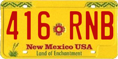 NM license plate 416RNB