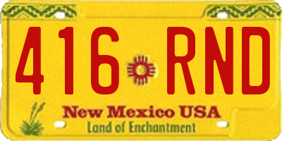 NM license plate 416RND