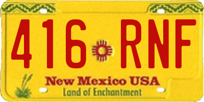NM license plate 416RNF