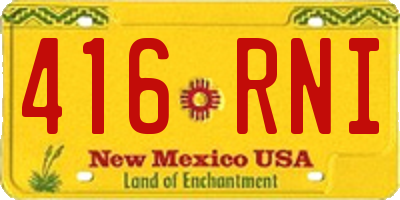 NM license plate 416RNI