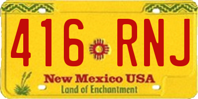 NM license plate 416RNJ
