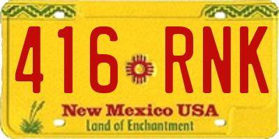 NM license plate 416RNK