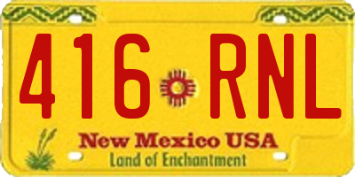 NM license plate 416RNL