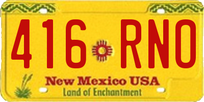 NM license plate 416RNO