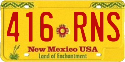 NM license plate 416RNS