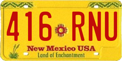 NM license plate 416RNU