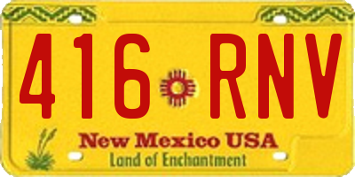 NM license plate 416RNV
