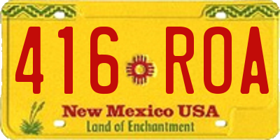 NM license plate 416ROA