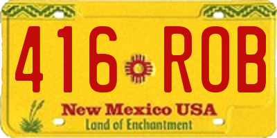 NM license plate 416ROB