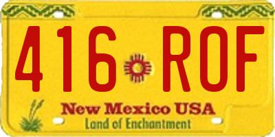 NM license plate 416ROF